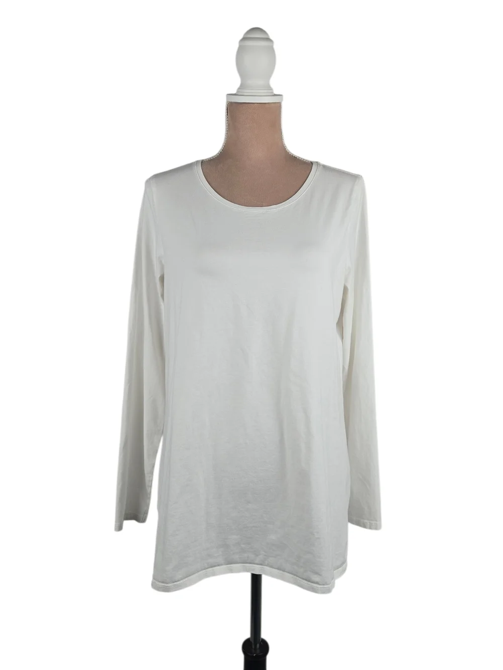 J. Jill Pure Jill Classic Long Sleeve Scoop Neck Top White Size Large